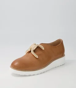 Cheap Midas Shoes Opar Dark Tan Leather Flat Shoes