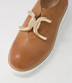 Cheap Midas Shoes Opar Dark Tan Leather Flat Shoes