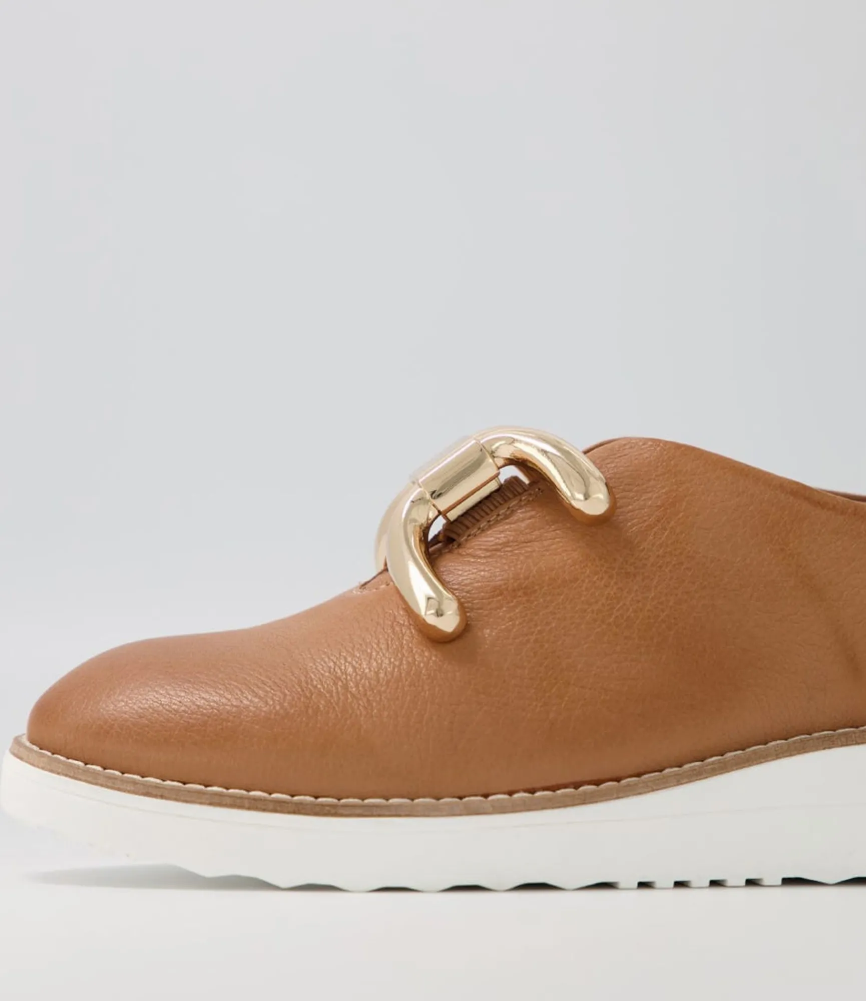 Cheap Midas Shoes Opar Dark Tan Leather Flat Shoes
