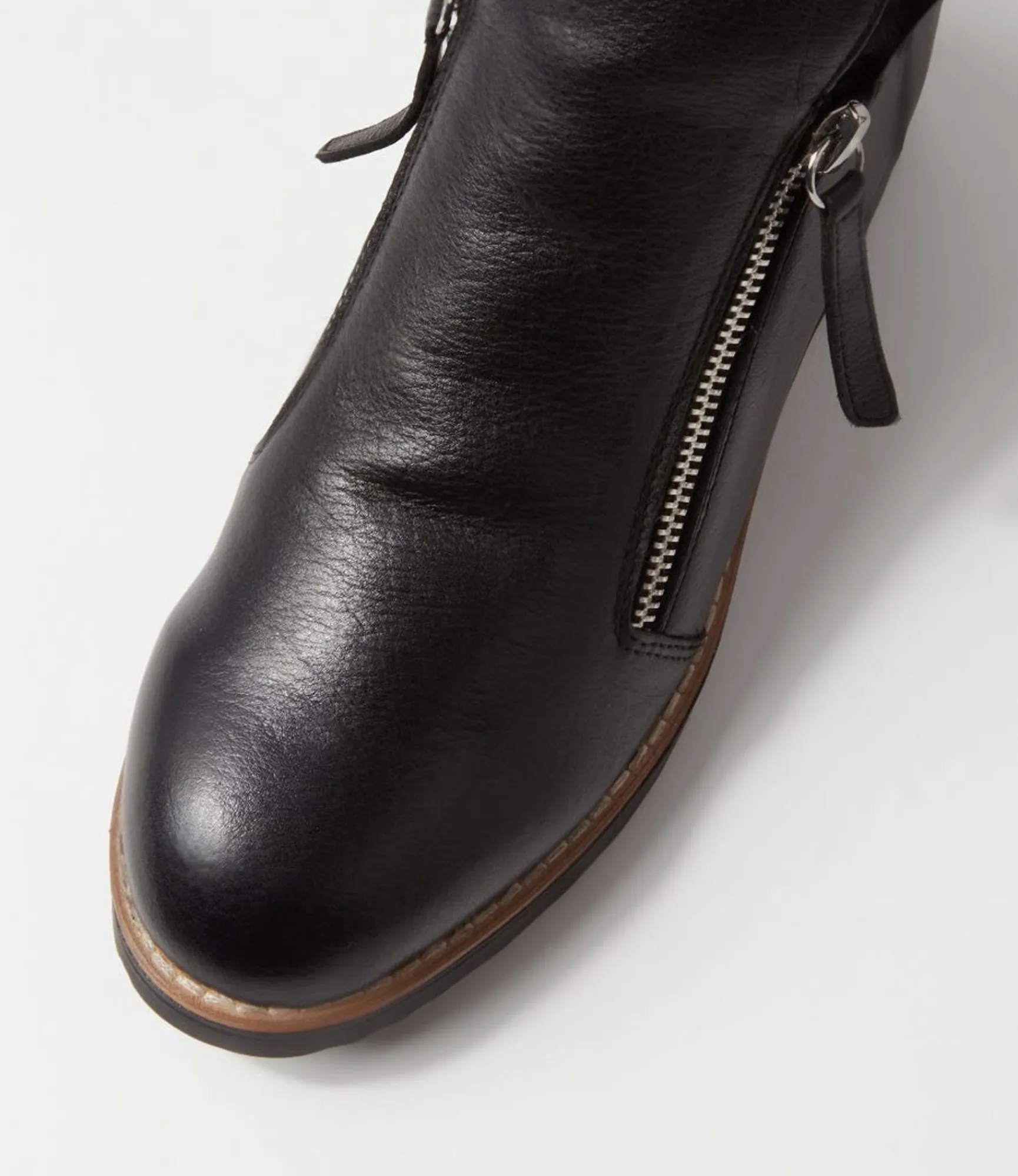 Outlet Midas Shoes Opelle Black Leather Fur Ankle Boots