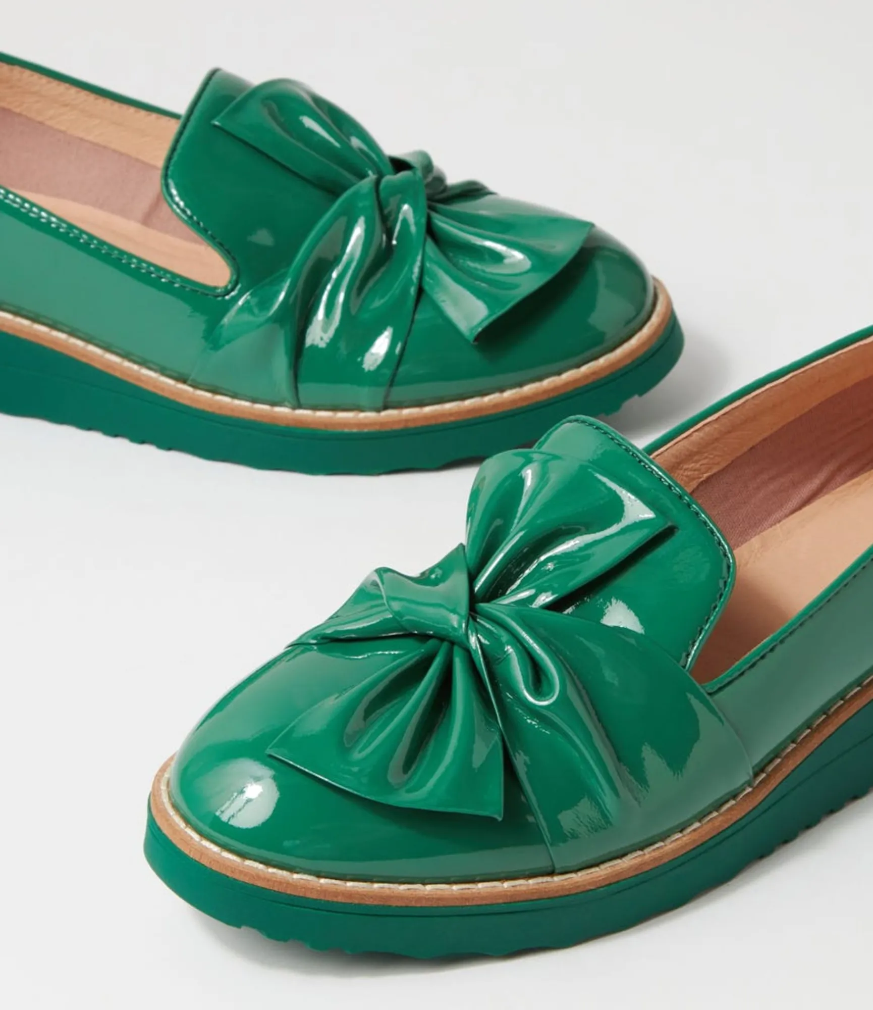 Clearance Midas Shoes Opitto Dark Emerald Patent Leather Flat Shoes