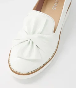 Hot Midas Shoes Opitto White Patent Leather Flat Shoes