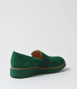 Discount Midas Shoes Orad Dark Emerald Suede Loafers