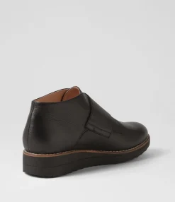 Fashion Midas Shoes Orida Black Leather Ankle Boots