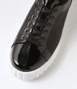 New Midas Shoes Orli Black Patent Leather Sneakers