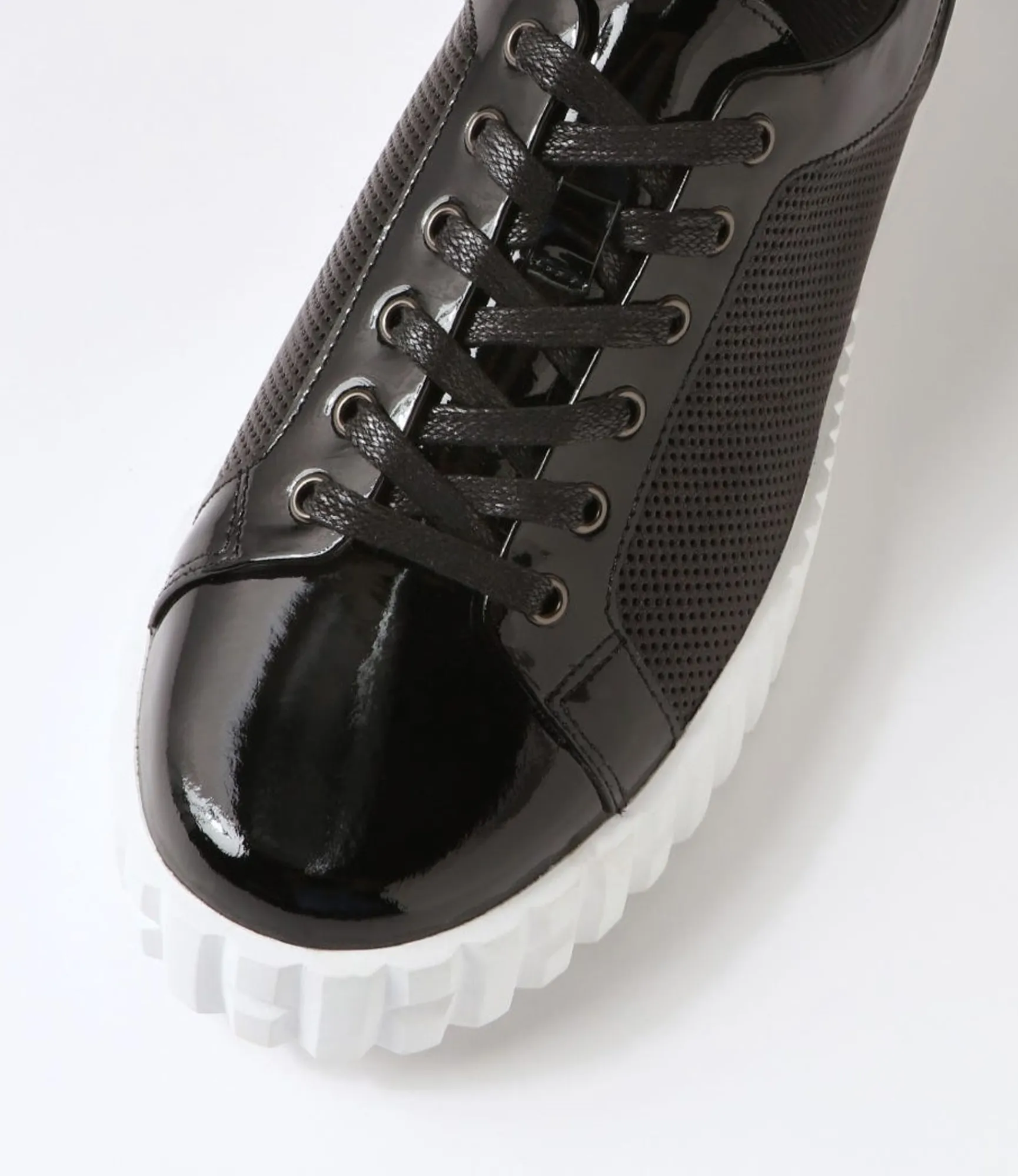 New Midas Shoes Orli Black Patent Leather Sneakers