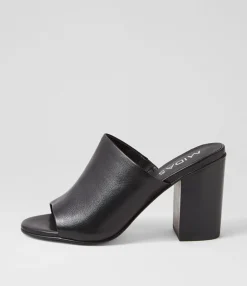 Flash Sale Midas Shoes Orpa Black Leather Slides