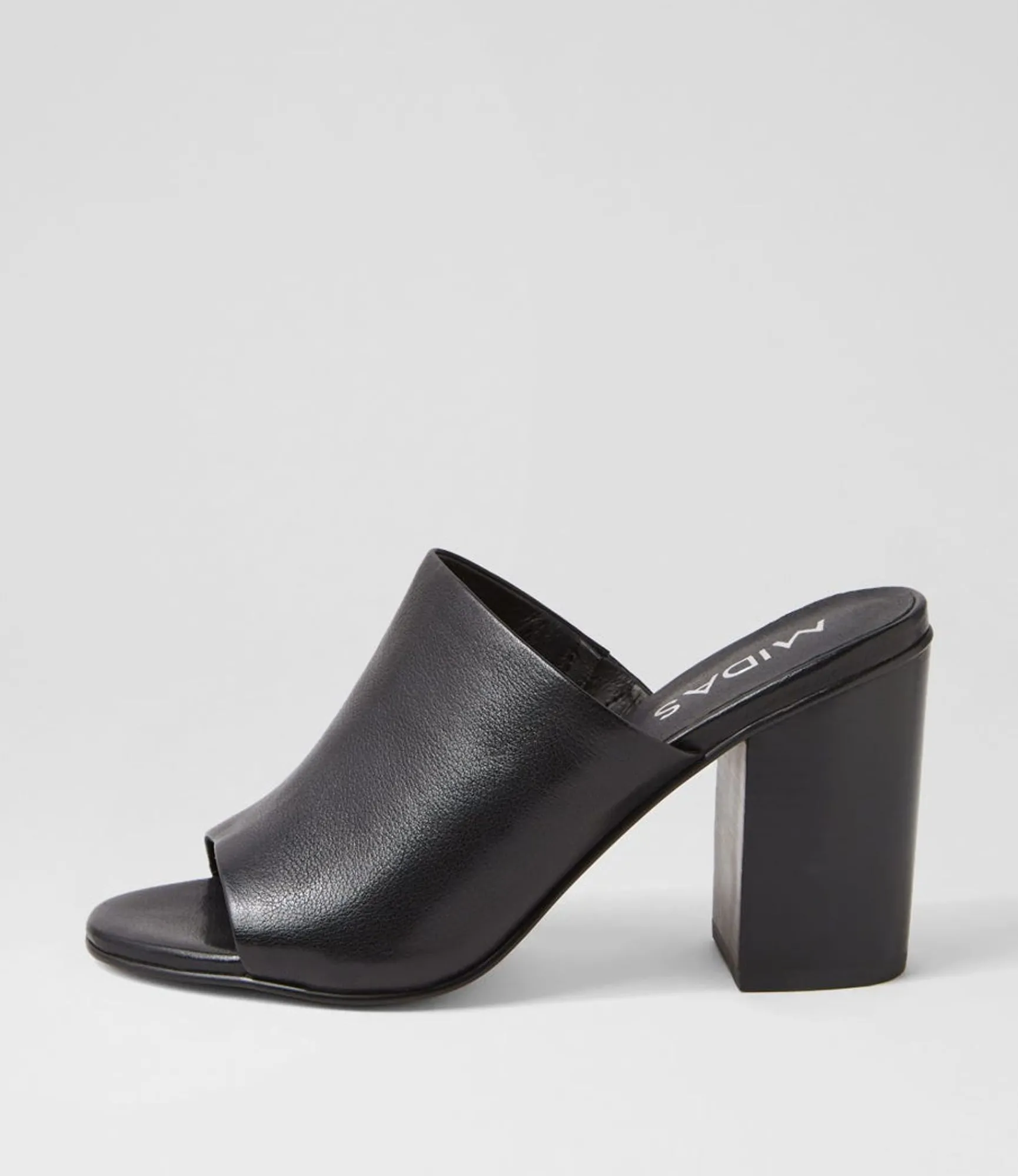 Flash Sale Midas Shoes Orpa Black Leather Slides