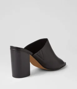 Flash Sale Midas Shoes Orpa Black Leather Slides