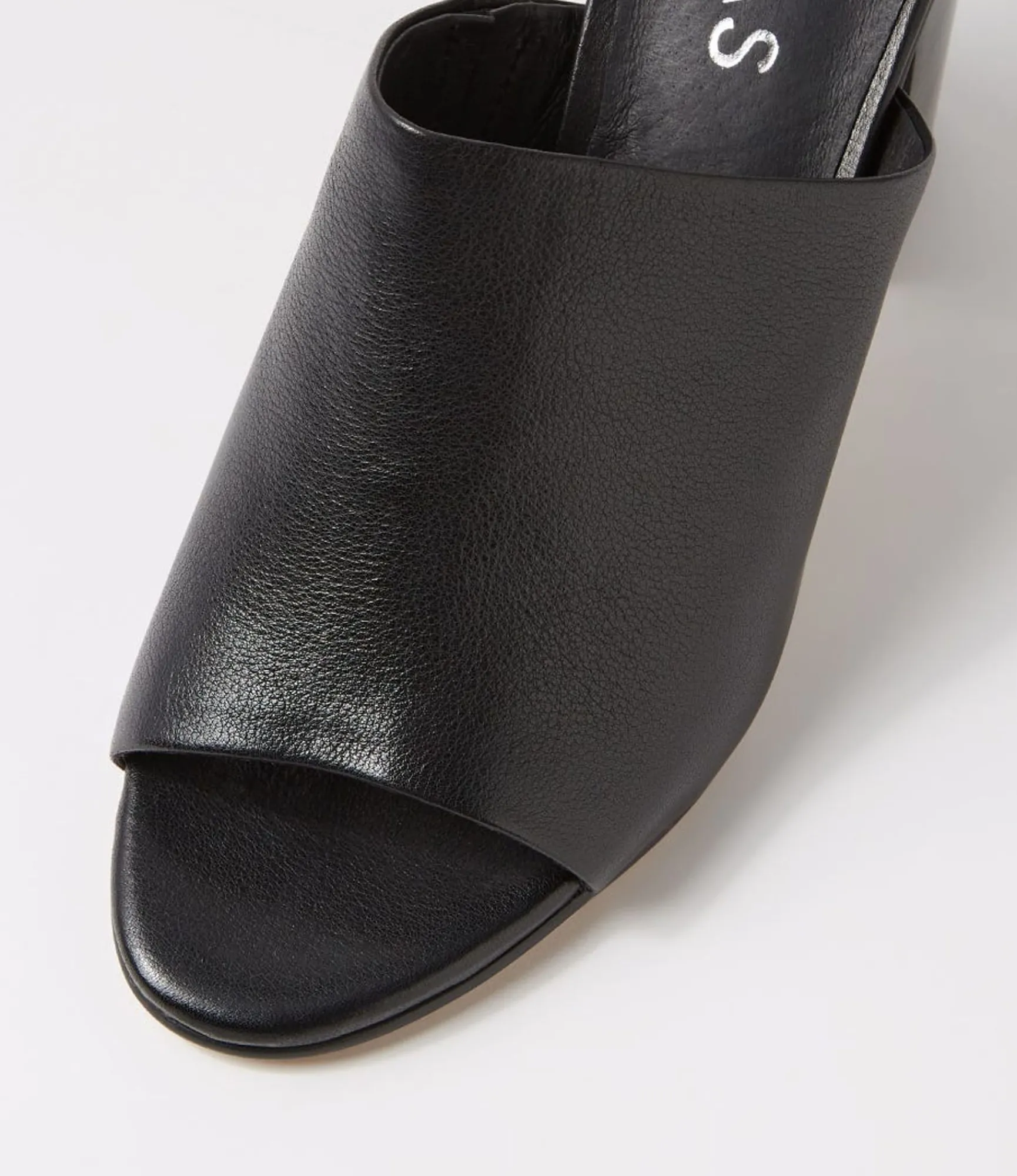 Flash Sale Midas Shoes Orpa Black Leather Slides