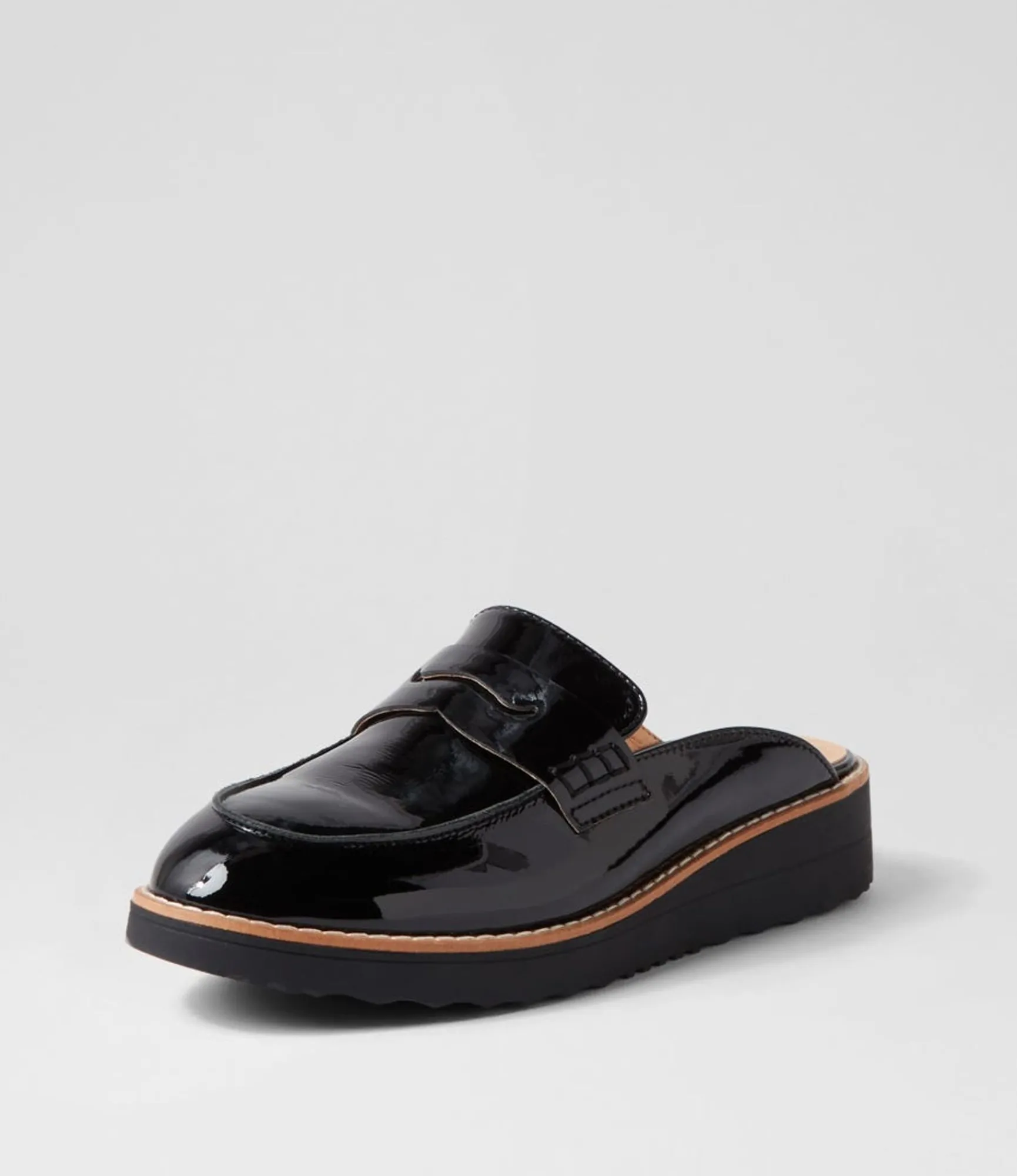 Cheap Midas Shoes Osem Black Patent Leather Mules