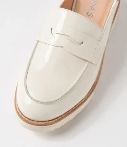 Hot Midas Shoes Osem Ivory Patent Leather Mules