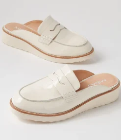 Hot Midas Shoes Osem Ivory Patent Leather Mules
