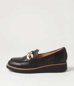 Outlet Midas Shoes Osie Black Leather Loafers