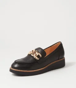 Outlet Midas Shoes Osie Black Leather Loafers