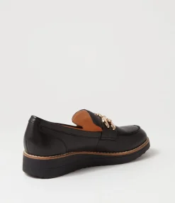 Outlet Midas Shoes Osie Black Leather Loafers