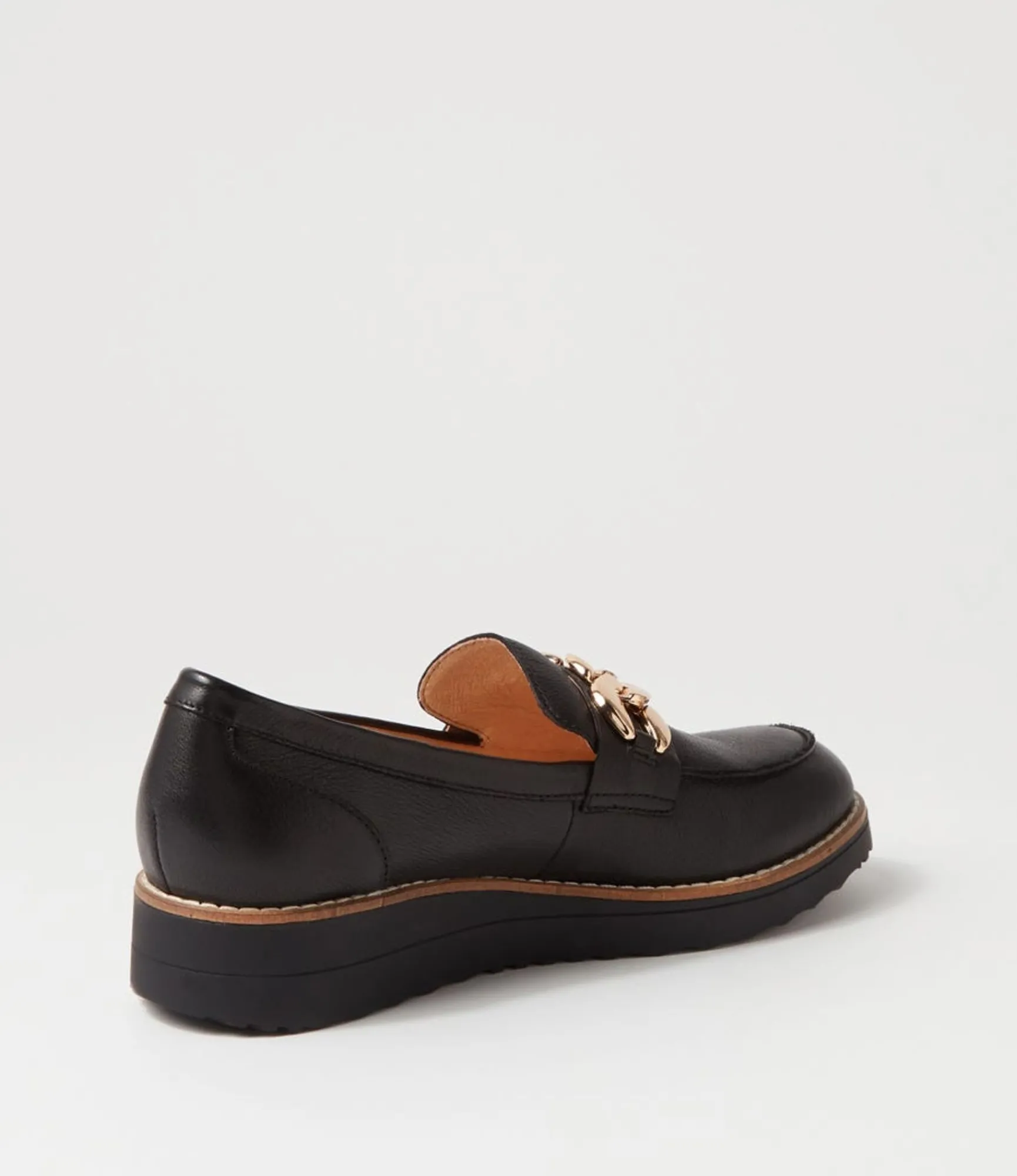 Outlet Midas Shoes Osie Black Leather Loafers