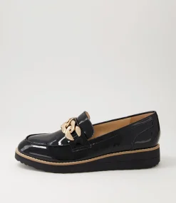 Clearance Midas Shoes Osie Black Patent Leather Loafers