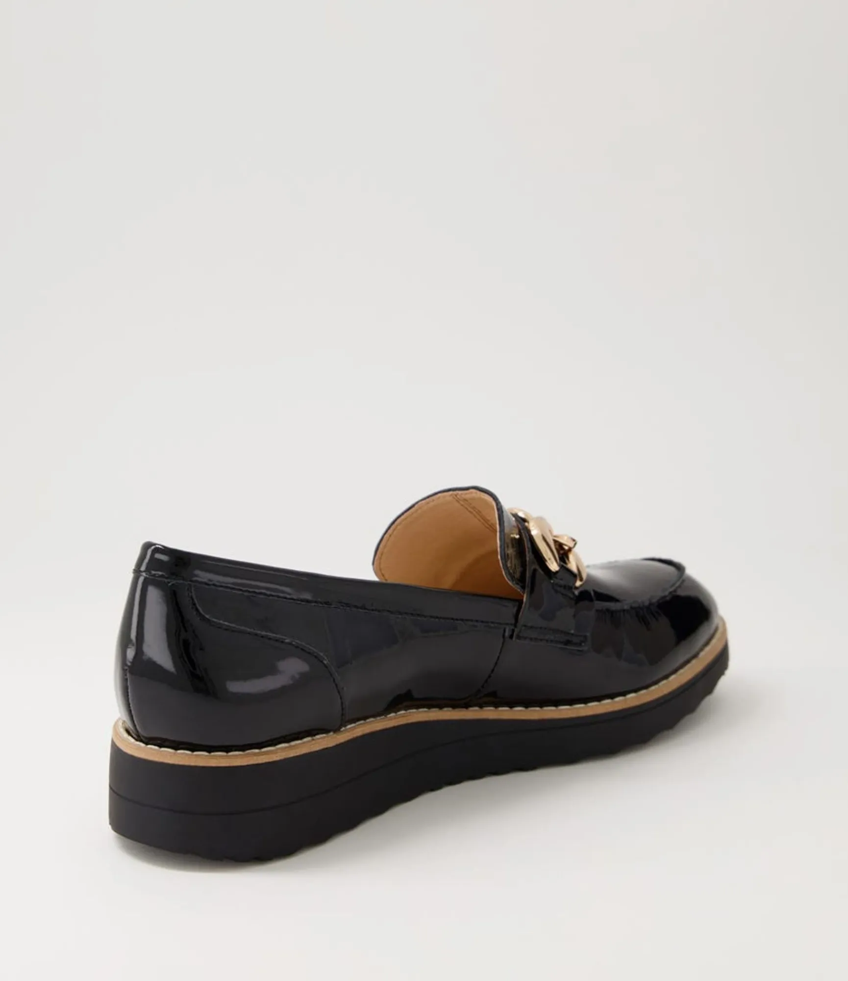 Clearance Midas Shoes Osie Black Patent Leather Loafers