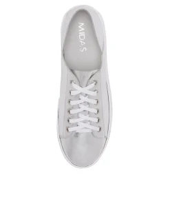 Cheap Midas Shoes Oskhar Silver Leather Sneakers