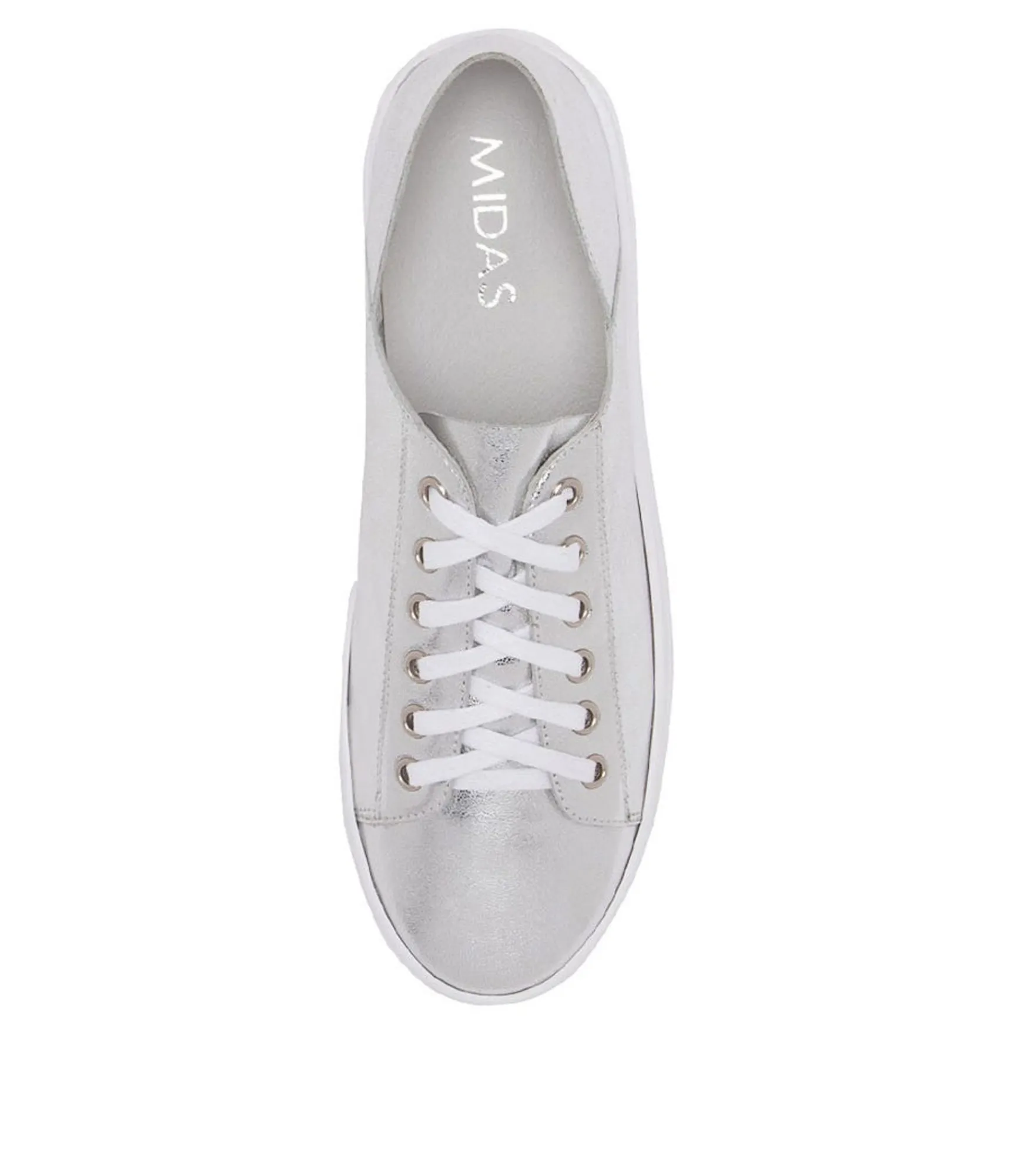 Cheap Midas Shoes Oskhar Silver Leather Sneakers