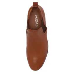 Best Midas Shoes Oswald Cognac Leather Chelsea Boots