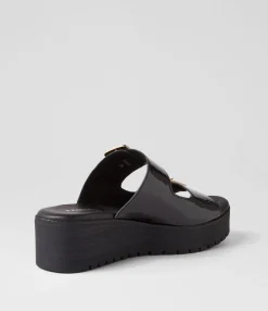 Sale Midas Shoes Oxen Black Patent Leather Slides