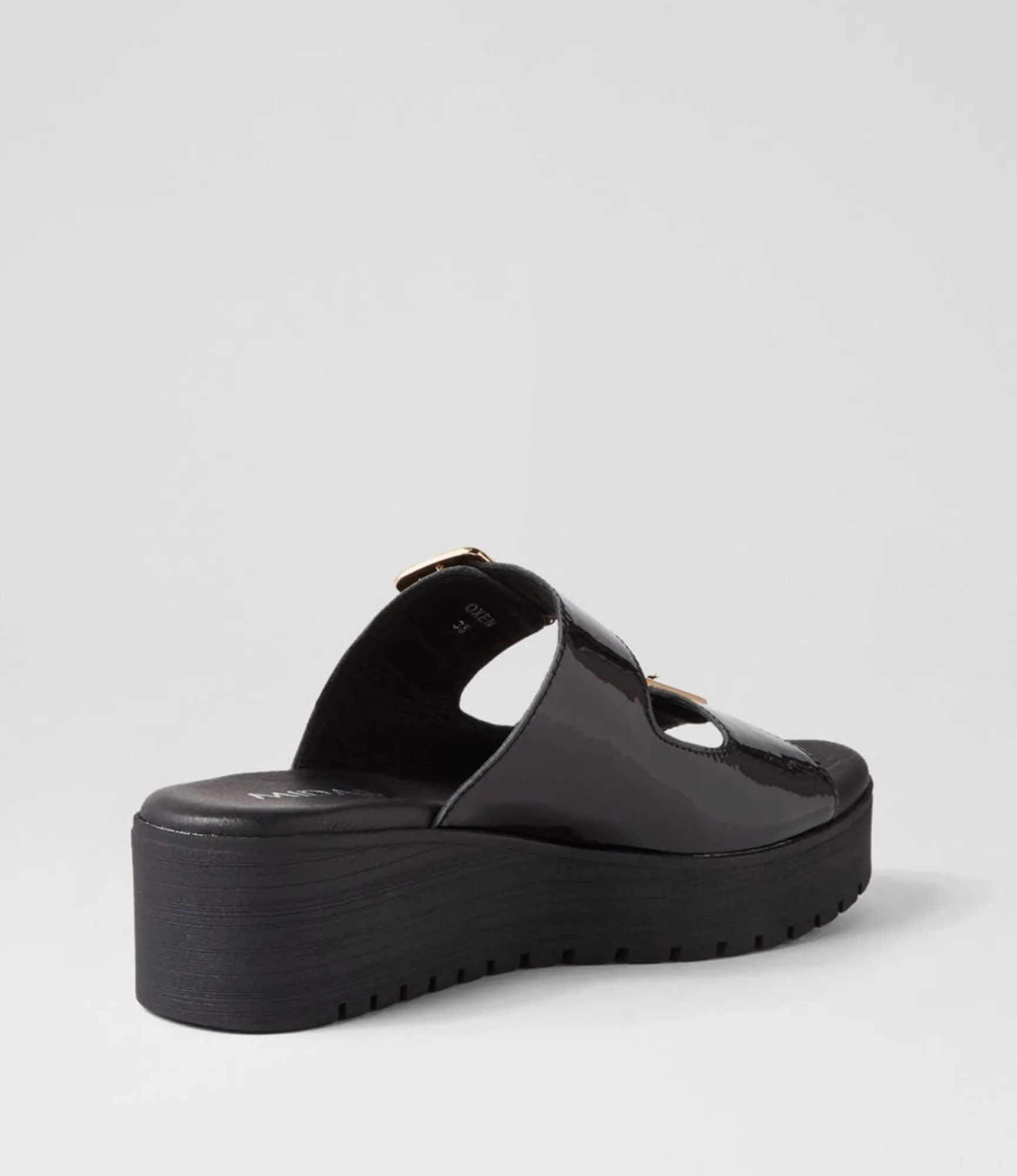 Sale Midas Shoes Oxen Black Patent Leather Slides