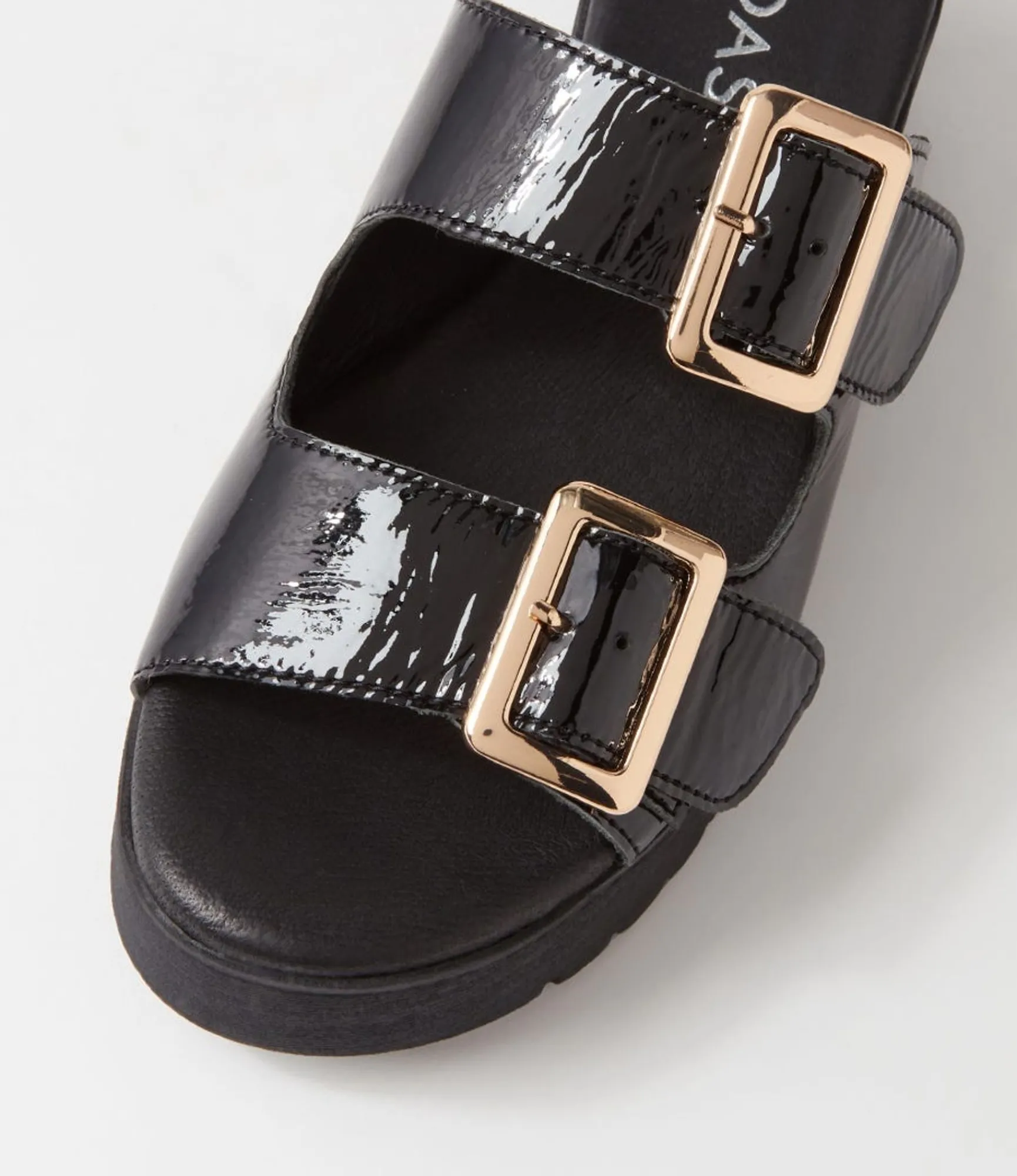 Sale Midas Shoes Oxen Black Patent Leather Slides
