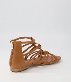 Fashion Midas Shoes Paisly Tan Leather Sandals
