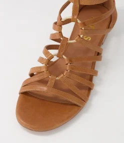 Fashion Midas Shoes Paisly Tan Leather Sandals