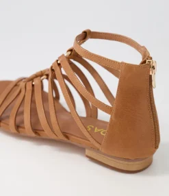 Fashion Midas Shoes Paisly Tan Leather Sandals