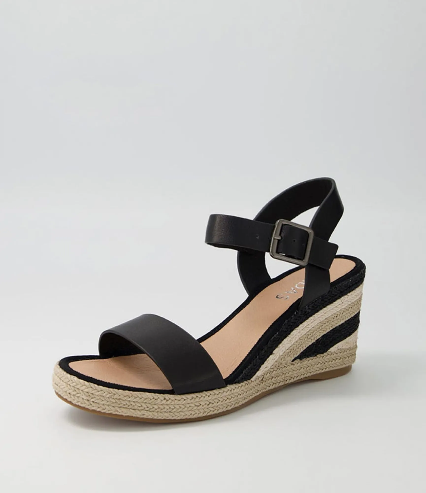 Outlet Midas Shoes Pako Black Multi Leather Espadrilles