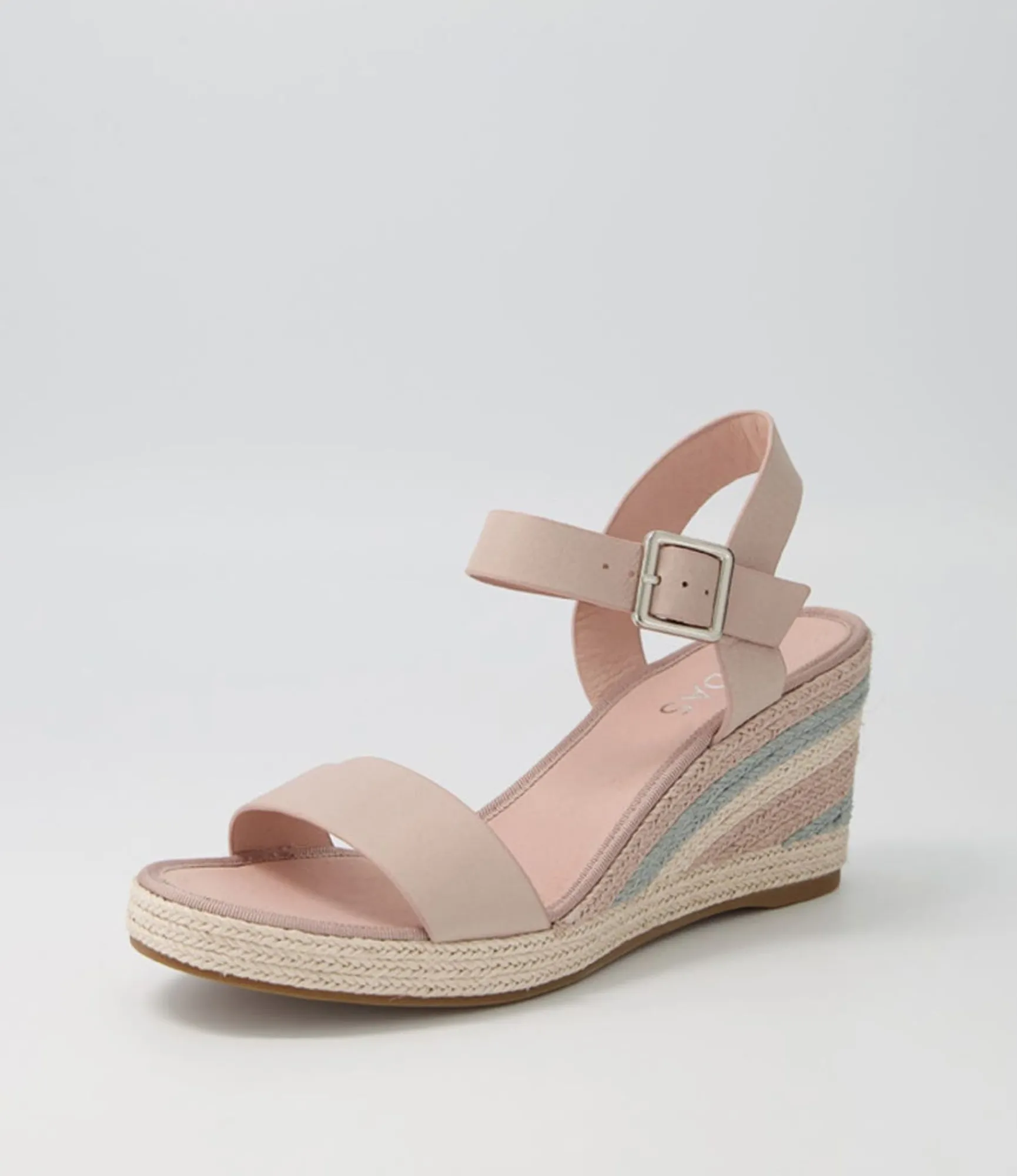 Clearance Midas Shoes Pako Pale Pink Multi Leather Espadrilles
