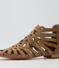 Discount Midas Shoes Palerma Light Choc Suede Sandals