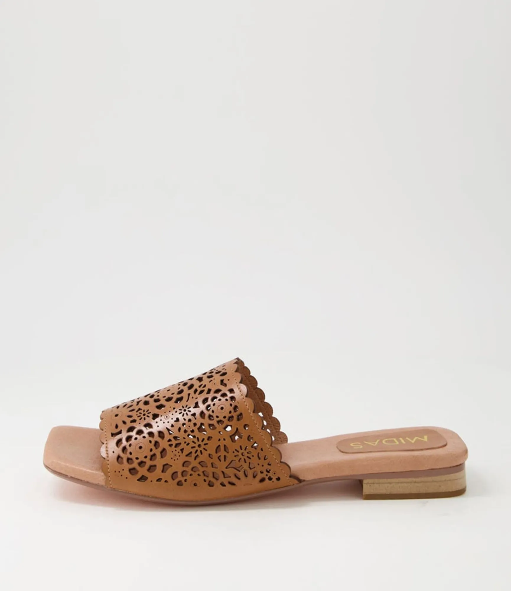 Sale Midas Shoes Parda Tan Leather Slides