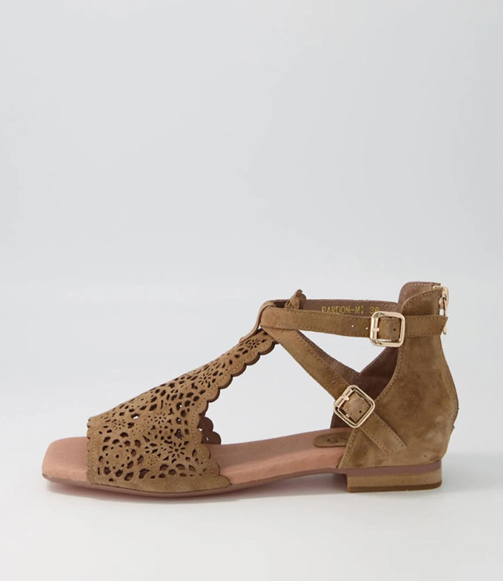 Store Midas Shoes Pardon Light Choc Suede Sandals