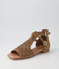Store Midas Shoes Pardon Light Choc Suede Sandals