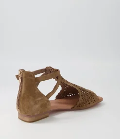 Store Midas Shoes Pardon Light Choc Suede Sandals