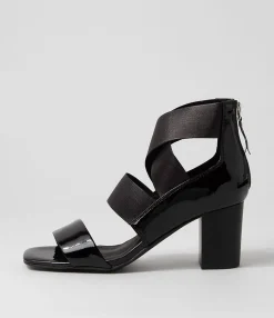 Shop Midas Shoes Partay Black Patent Elastic Sandals