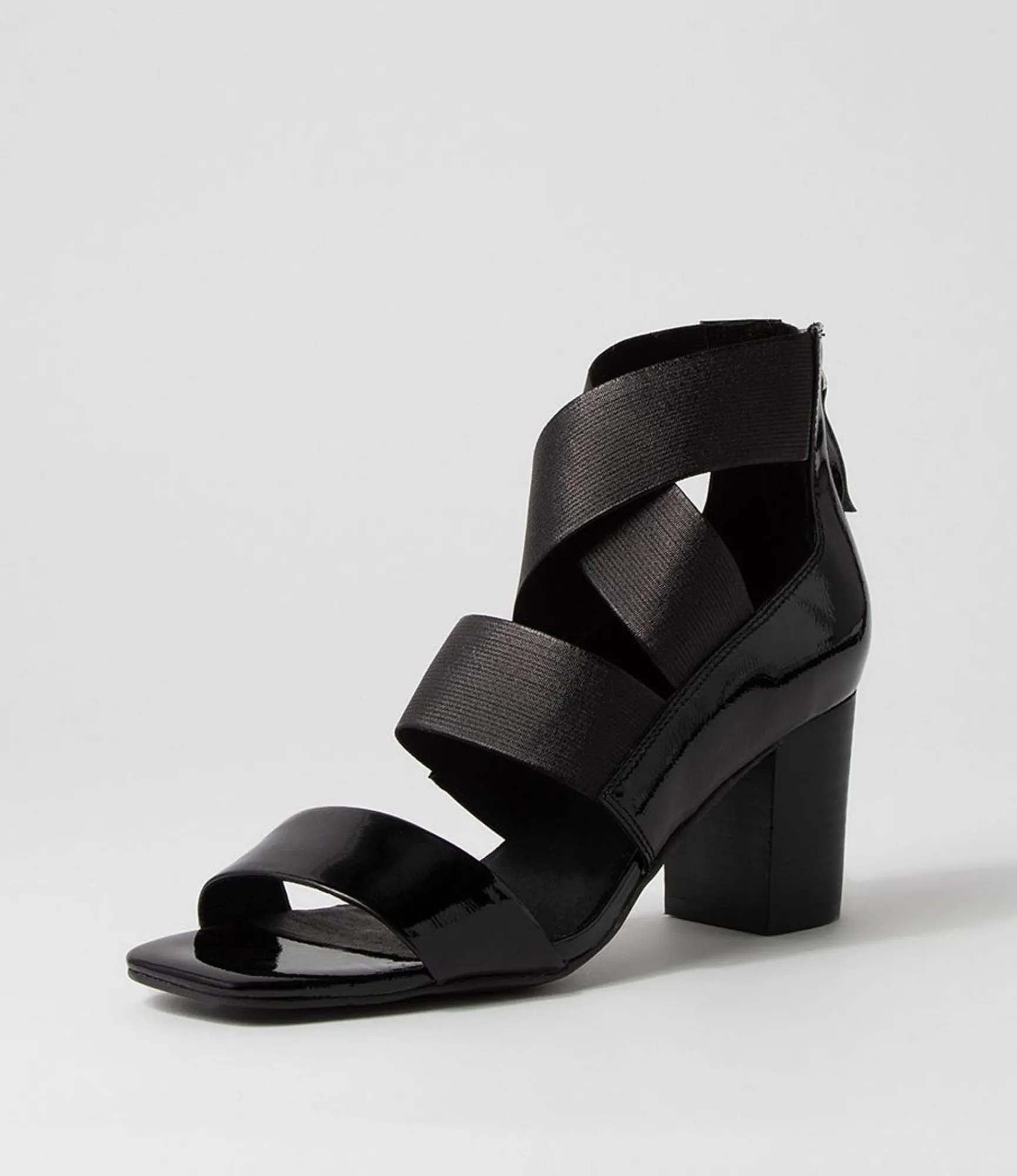 Shop Midas Shoes Partay Black Patent Elastic Sandals