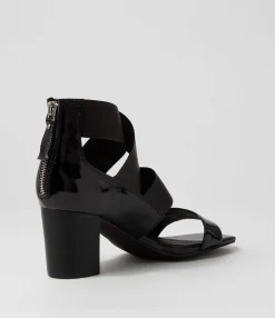 Shop Midas Shoes Partay Black Patent Elastic Sandals
