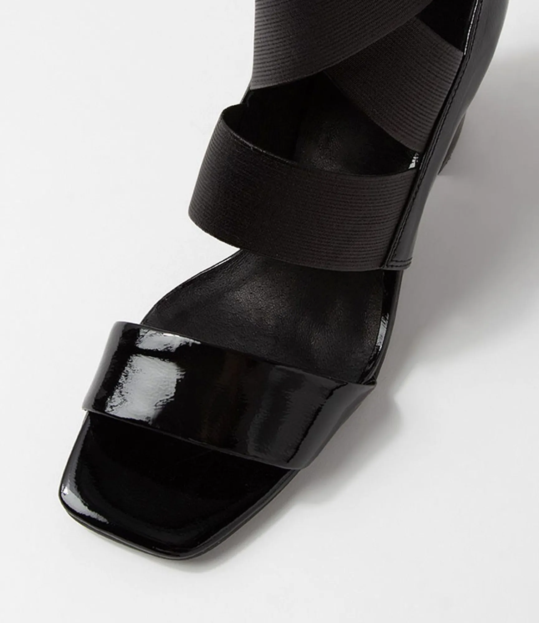 Shop Midas Shoes Partay Black Patent Elastic Sandals