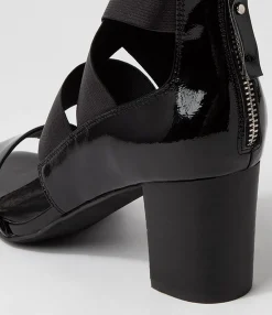 Shop Midas Shoes Partay Black Patent Elastic Sandals