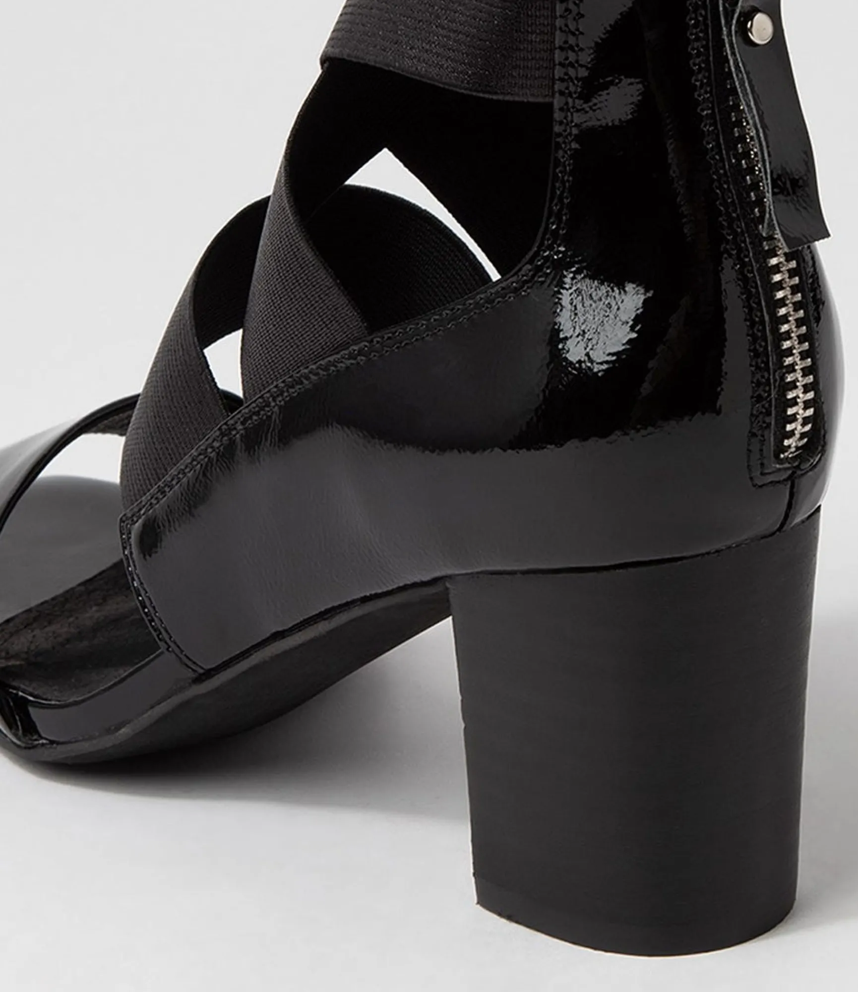 Shop Midas Shoes Partay Black Patent Elastic Sandals
