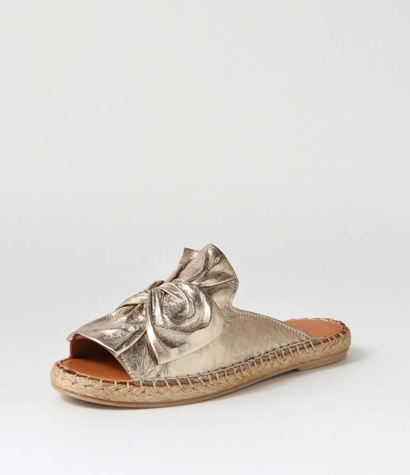 Store Midas Shoes Pearli Pewter Leather Espadrilles