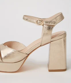 Sale Midas Shoes Peonala Platinum Foil Leather Sandals