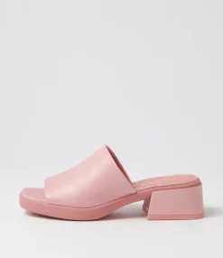 Shop Midas Shoes Perner Pretty Pink Leather Slides
