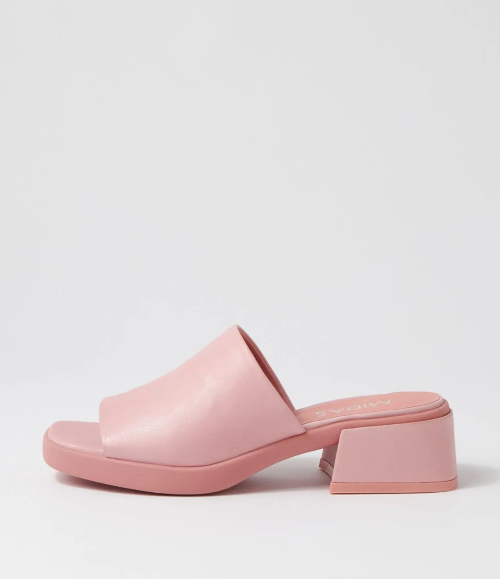 Shop Midas Shoes Perner Pretty Pink Leather Slides