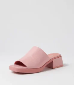 Shop Midas Shoes Perner Pretty Pink Leather Slides